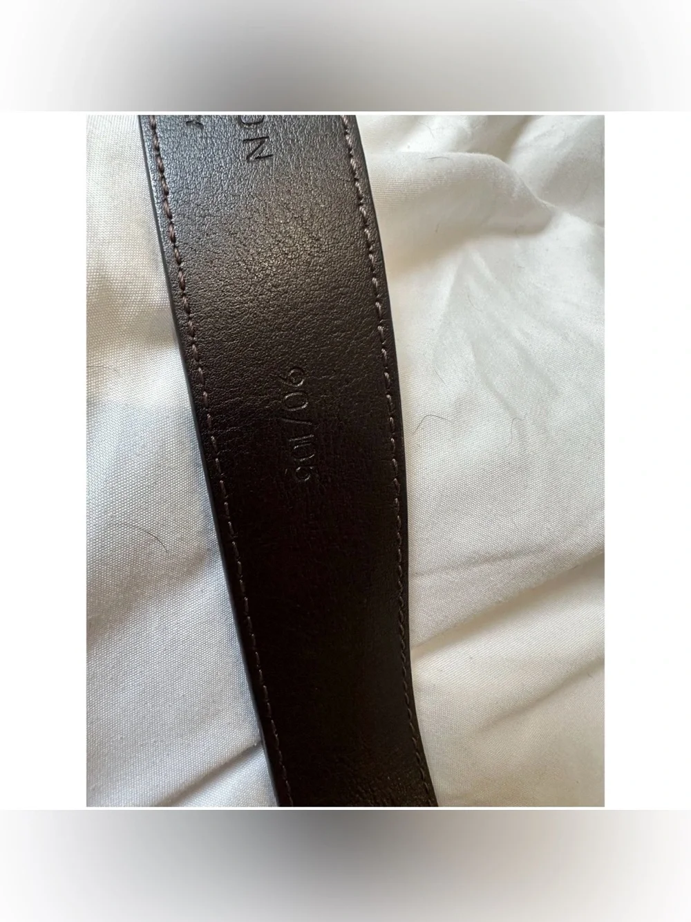 Versace Collection Men’s Brown Leather Belt 90/36 Made Italy Silver Buckle